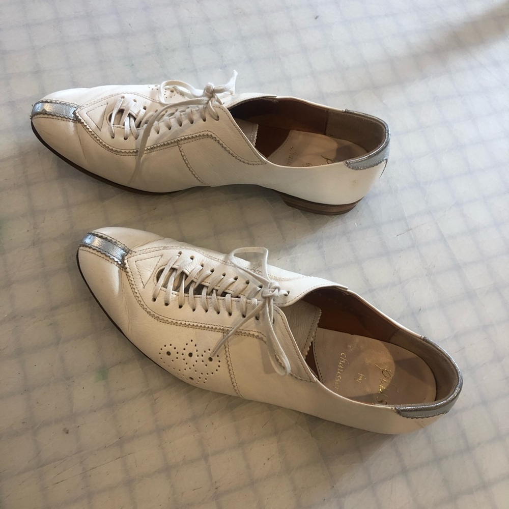 Plus by Chausser White and Silver Leather loafers